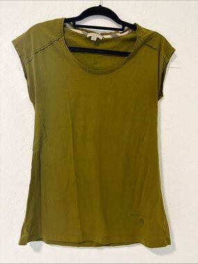 Burberry Olive Green Cap-Sleeve Women's Tee